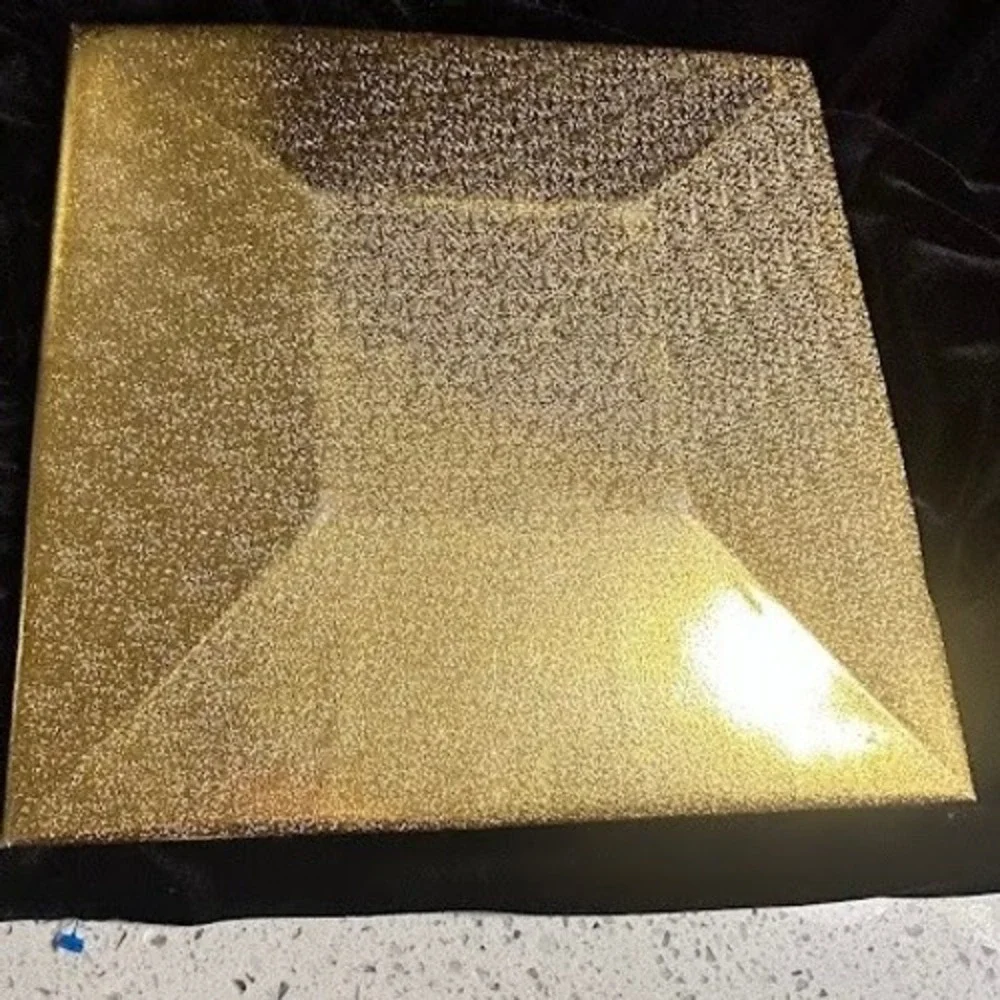 Mid Century Modern Mosaic‎ Heart Tray Gold Trim White Ceramic MCM